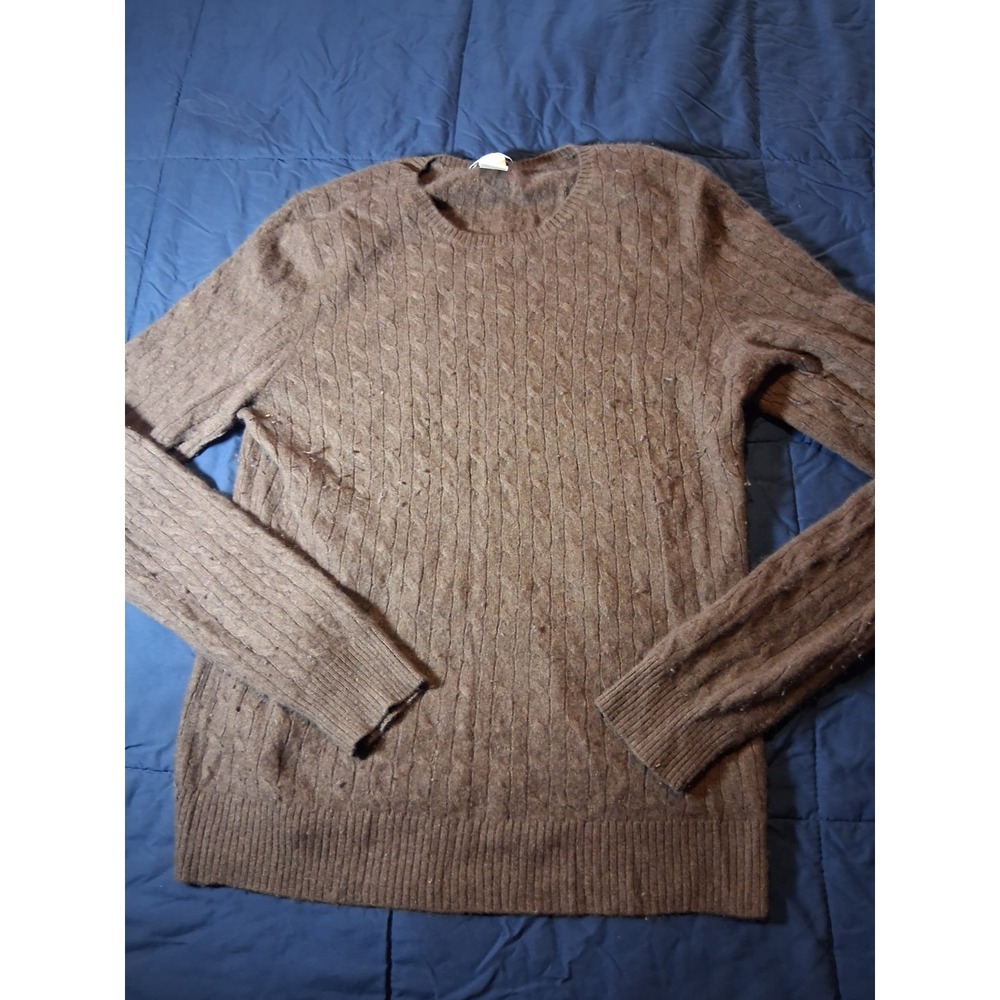 Tweeds 100% 2 Ply Cashmere Pullover‎ Sweater Womens Size XL Brown